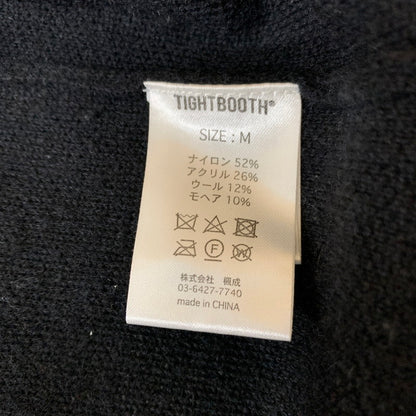 【中古品】【メンズ】 TIGHTBOOTH PRODUCTION TBPR タイトブース プロダクション×CHAOS FISHING CLUB カオスフィッシングクラブ 別注 コラボ KNIT CARDIGAN ニット カーディガン トップス 142-260227-ks-16-tei サイズ：M カラー：ブラック 万代Net店