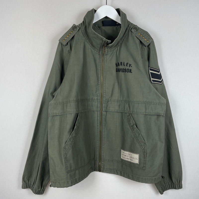 【中古品】【レディース】 HARLEY DAVIDSON ハーレーダビッドソン WOMEN'S FATIGUES TEXTURED JACKET 97422-22VW ウーマンズ ファティーグ テクスチャード ジャケット アウター ミリタリー 168-260301-ko-15-tei サイズ：XL カラー：カーキ 万代Net店