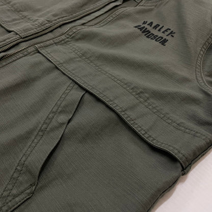 【中古品】【レディース】 HARLEY DAVIDSON ハーレーダビッドソン WOMEN'S FATIGUES TEXTURED JACKET 97422-22VW ウーマンズ ファティーグ テクスチャード ジャケット アウター ミリタリー 168-260301-ko-15-tei サイズ：XL カラー：カーキ 万代Net店