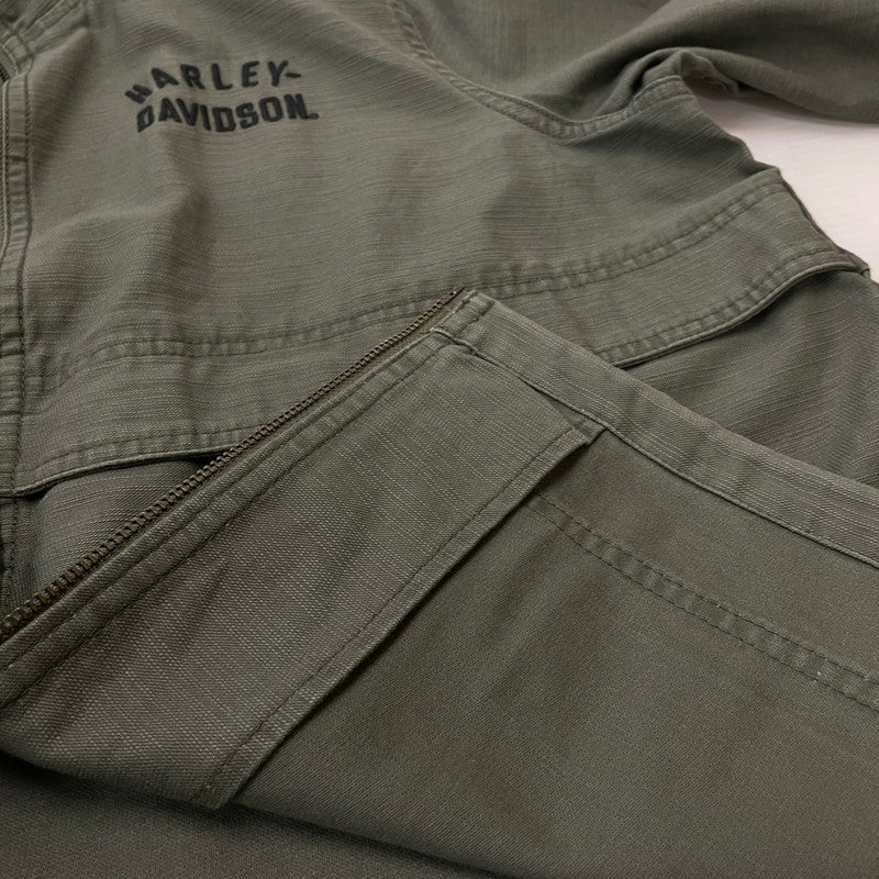 【中古品】【レディース】 HARLEY DAVIDSON ハーレーダビッドソン WOMEN'S FATIGUES TEXTURED JACKET 97422-22VW ウーマンズ ファティーグ テクスチャード ジャケット アウター ミリタリー 168-260301-ko-15-tei サイズ：XL カラー：カーキ 万代Net店