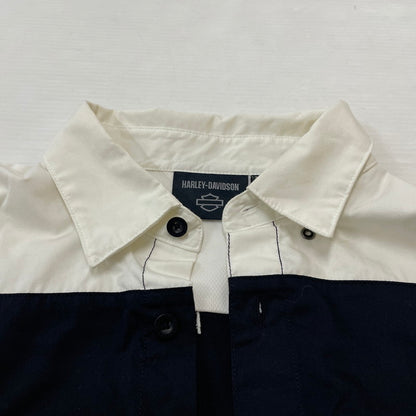 【中古品】【メンズ】 HARLEY DAVIDSON ハーレーダビッドソン VICTORY COLORBLOCK BUTTON UP MECHANIC RACING SHIRT 96072-24VM ビクトリー カラーブロック メカニック レーシング シャツ 145-260301-ko-14-fuz サイズ：M カラー：ブラック/ホワイト 万代Net店
