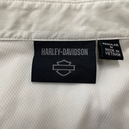 【中古品】【メンズ】 HARLEY DAVIDSON ハーレーダビッドソン VICTORY COLORBLOCK BUTTON UP MECHANIC RACING SHIRT 96072-24VM ビクトリー カラーブロック メカニック レーシング シャツ 145-260301-ko-14-fuz サイズ：M カラー：ブラック/ホワイト 万代Net店
