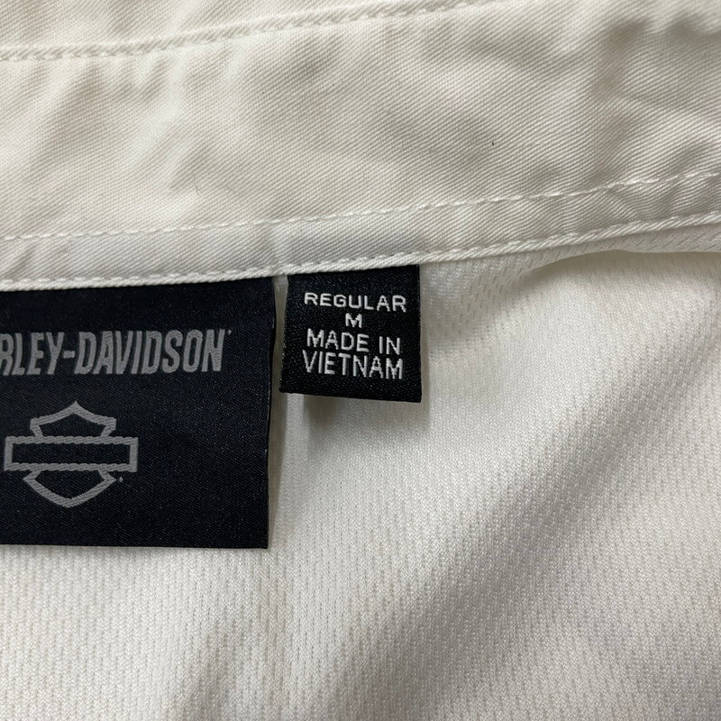 【中古品】【メンズ】 HARLEY DAVIDSON ハーレーダビッドソン VICTORY COLORBLOCK BUTTON UP MECHANIC RACING SHIRT 96072-24VM ビクトリー カラーブロック メカニック レーシング シャツ 145-260301-ko-14-fuz サイズ：M カラー：ブラック/ホワイト 万代Net店