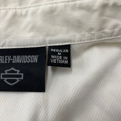 【中古品】【メンズ】 HARLEY DAVIDSON ハーレーダビッドソン VICTORY COLORBLOCK BUTTON UP MECHANIC RACING SHIRT 96072-24VM ビクトリー カラーブロック メカニック レーシング シャツ 145-260301-ko-14-fuz サイズ：M カラー：ブラック/ホワイト 万代Net店