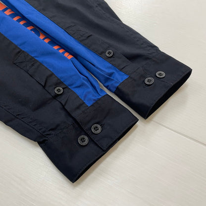 【中古品】【メンズ】 HARLEY DAVIDSON ハーレーダビッドソン VICTORY COLORBLOCK BUTTON UP MECHANIC RACING SHIRT 96072-24VM ビクトリー カラー ブロック ボタンアップ メカニック レーシング シャツ トップス 145-260301-ko-13-tei サイズ：L カラー：ブルー/ブラック 万代Net店