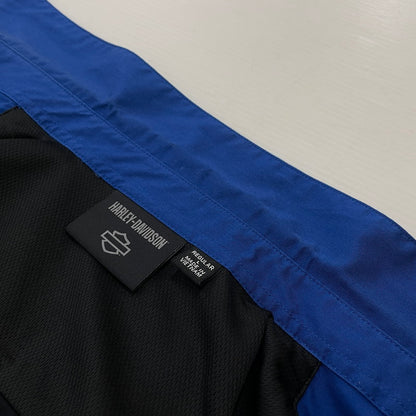 【中古品】【メンズ】 HARLEY DAVIDSON ハーレーダビッドソン VICTORY COLORBLOCK BUTTON UP MECHANIC RACING SHIRT 96072-24VM ビクトリー カラー ブロック ボタンアップ メカニック レーシング シャツ トップス 145-260301-ko-13-tei サイズ：L カラー：ブルー/ブラック 万代Net店