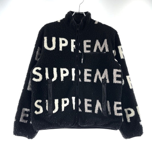 【中古品】【メンズ】 Supreme シュプリーム 18AW REVERSIBLE LOGO FLEECE JACKET リバーシブル ロゴ フリースジャケット ライトアウター 149-260225-yo-03-tei サイズ：S カラー：ブラック 万代Net店