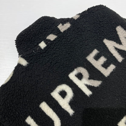 【中古品】【メンズ】 Supreme シュプリーム 18AW REVERSIBLE LOGO FLEECE JACKET リバーシブル ロゴ フリースジャケット ライトアウター 149-260225-yo-03-tei サイズ：S カラー：ブラック 万代Net店