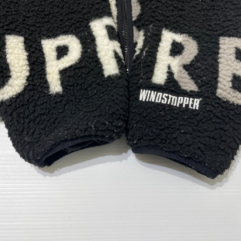 【中古品】【メンズ】 Supreme シュプリーム 18AW REVERSIBLE LOGO FLEECE JACKET リバーシブル ロゴ フリースジャケット ライトアウター 149-260225-yo-03-tei サイズ：S カラー：ブラック 万代Net店