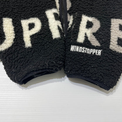 【中古品】【メンズ】 Supreme シュプリーム 18AW REVERSIBLE LOGO FLEECE JACKET リバーシブル ロゴ フリースジャケット ライトアウター 149-260225-yo-03-tei サイズ：S カラー：ブラック 万代Net店