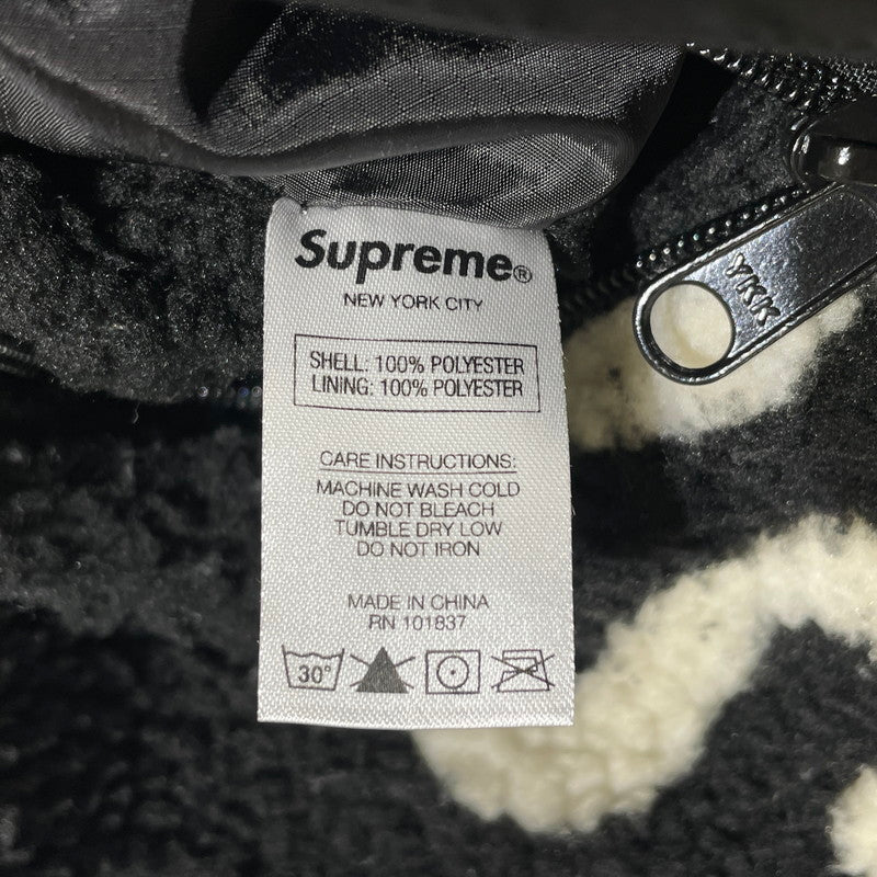 【中古品】【メンズ】 Supreme シュプリーム 18AW REVERSIBLE LOGO FLEECE JACKET リバーシブル ロゴ フリースジャケット ライトアウター 149-260225-yo-03-tei サイズ：S カラー：ブラック 万代Net店