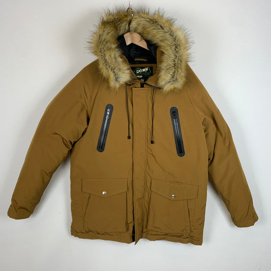 【中古品】【メンズ】 schott ショット SNORKEL DOWN PARKA 3162030 シュノーケル ダウン パーカ アウター ダウンジャケット 145-260227-ks-03-tei サイズ：XL カラー：ブラウン 万代Net店