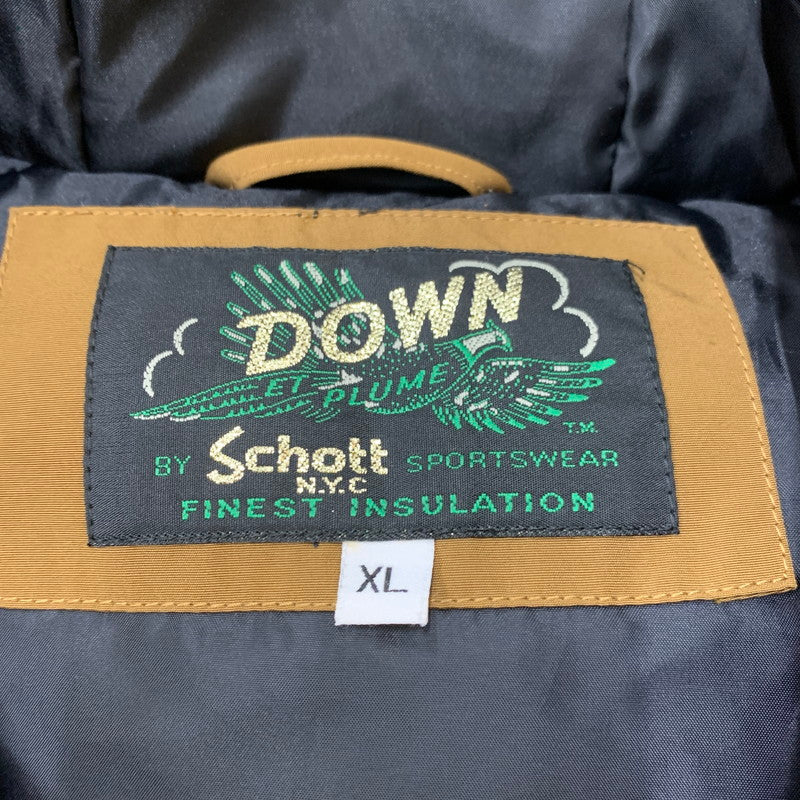 【中古品】【メンズ】 schott ショット SNORKEL DOWN PARKA 3162030 シュノーケル ダウン パーカ アウター ダウンジャケット 145-260227-ks-03-tei サイズ：XL カラー：ブラウン 万代Net店