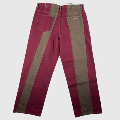 【中古品】【メンズ】 Supreme シュプリーム 25SS PANELD STRIPE BAGGY JEAN パネル ストライプ バギージーンズ ボトムス デニムパンツ 149-260225-yo-12-tei サイズ：38 カラー：ピンク/ベージュ 万代Net店