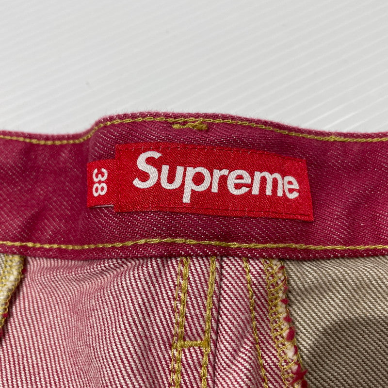 【中古品】【メンズ】 Supreme シュプリーム 25SS PANELD STRIPE BAGGY JEAN パネル ストライプ バギージーンズ ボトムス デニムパンツ 149-260225-yo-12-tei サイズ：38 カラー：ピンク/ベージュ 万代Net店