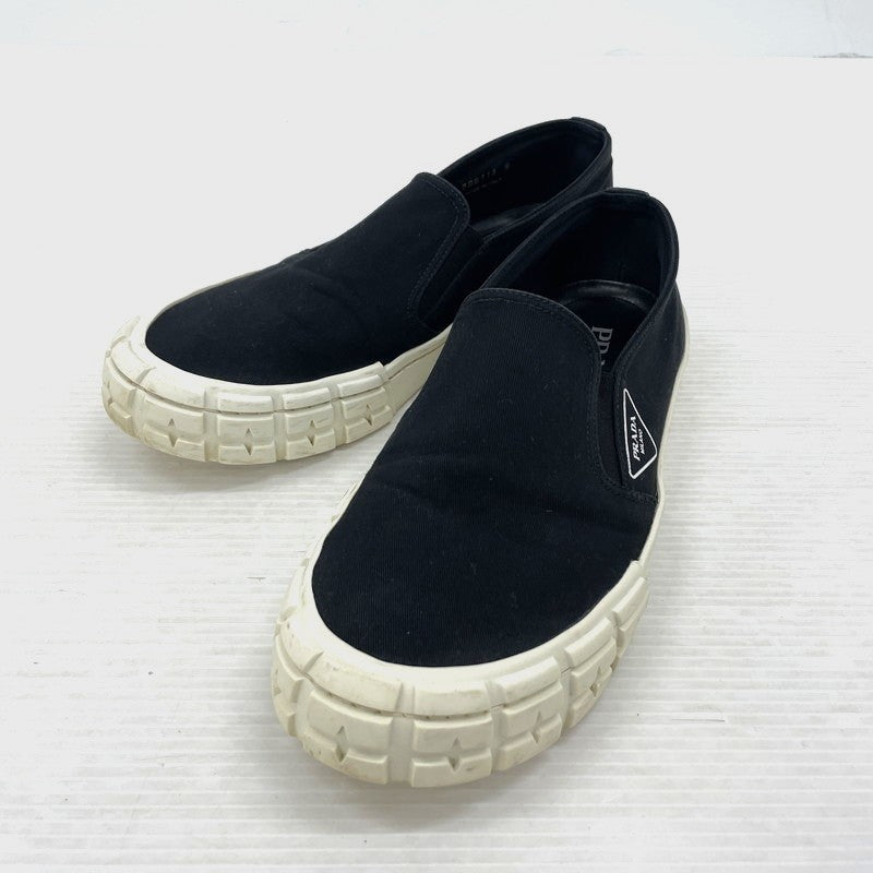 【中古品】【メンズ】 PRADA プラダ SLIPON 2DG113 スリッポン 靴 シューズ スニーカー 183-260302-yo-09-tei サイズ：8 カラー：ブラック 万代Net店