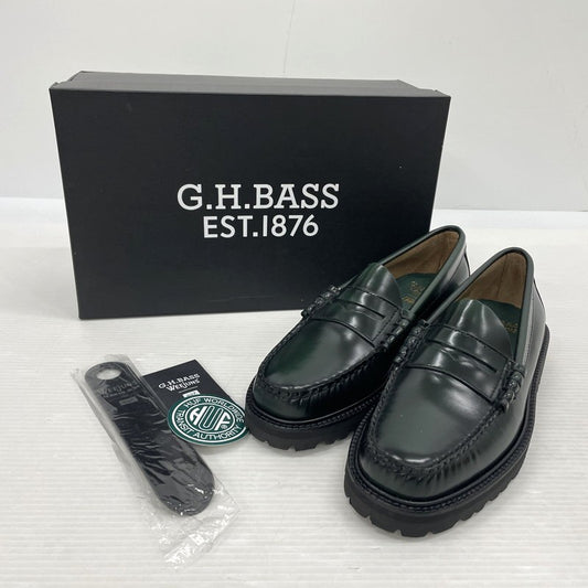 【中古品】【メンズ】 HUF ハフ × G.H.BASS ジーエイチバス 別注 コラボ LARSON PENNY FW90001 ラーソンペニー ローファー 靴 シューズ 164-260302-yo-07-tei サイズ：US7 カラー：ダークグリーン 万代Net店