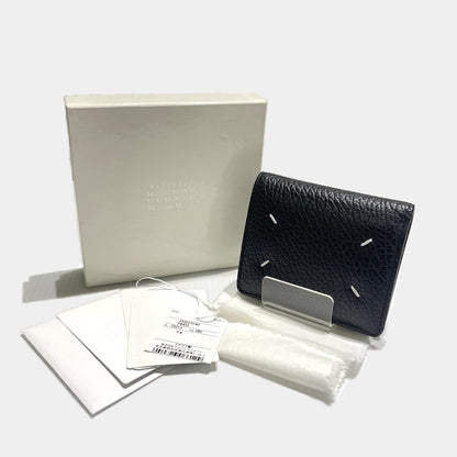 【中古品】【メンズ/レディース】 MAISON MARGIELA メゾン マルジェラ BIFOLD LEATHER WALLET S56UI0140 バイフォールド レザー ウォレット 二つ折り財布 200-260303-yo-08-tei カラー：ブラック 万代Net店