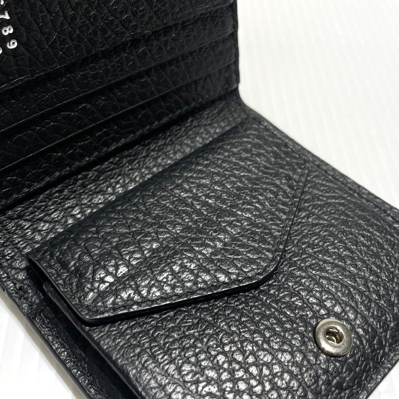 【中古品】【メンズ/レディース】 MAISON MARGIELA メゾン マルジェラ BIFOLD LEATHER WALLET S56UI0140 バイフォールド レザー ウォレット 二つ折り財布 200-260303-yo-08-tei カラー：ブラック 万代Net店