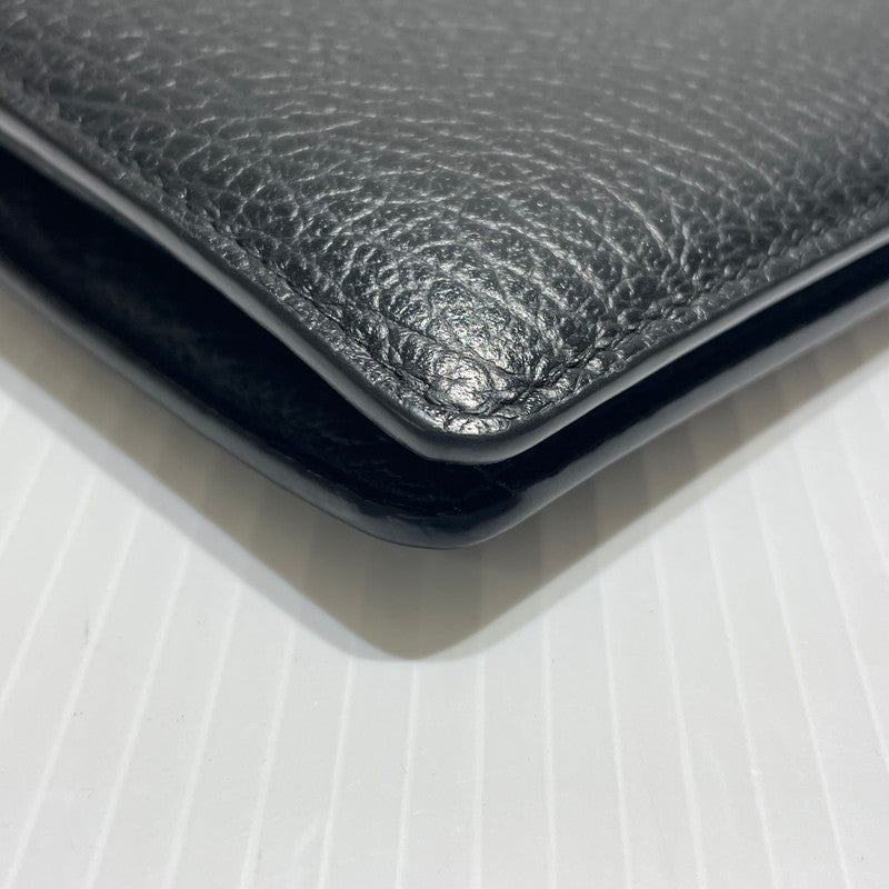 【中古品】【メンズ/レディース】 MAISON MARGIELA メゾン マルジェラ BIFOLD LEATHER WALLET S56UI0140 バイフォールド レザー ウォレット 二つ折り財布 200-260303-yo-08-tei カラー：ブラック 万代Net店