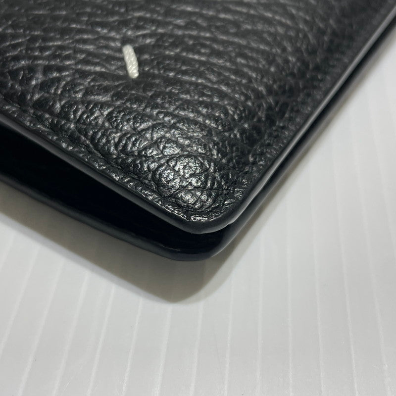 【中古品】【メンズ/レディース】 MAISON MARGIELA メゾン マルジェラ BIFOLD LEATHER WALLET S56UI0140 バイフォールド レザー ウォレット 二つ折り財布 200-260303-yo-08-tei カラー：ブラック 万代Net店
