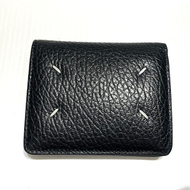 【中古品】【メンズ/レディース】 MAISON MARGIELA メゾン マルジェラ BIFOLD LEATHER WALLET S56UI0140 バイフォールド レザー ウォレット 二つ折り財布 200-260303-yo-08-tei カラー：ブラック 万代Net店