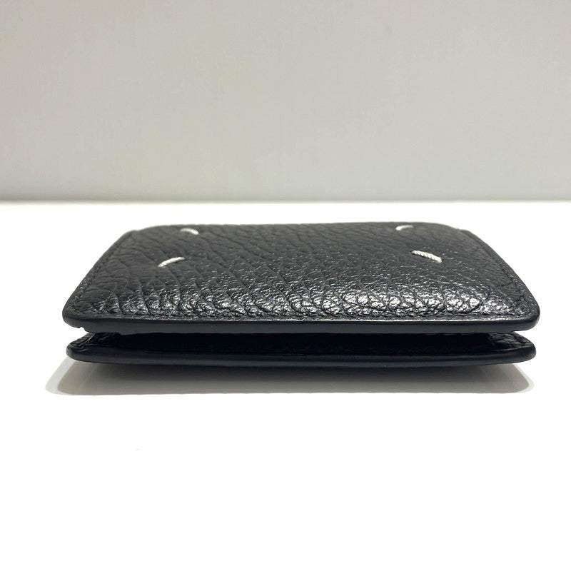 【中古品】【メンズ/レディース】 MAISON MARGIELA メゾン マルジェラ BIFOLD LEATHER WALLET S56UI0140 バイフォールド レザー ウォレット 二つ折り財布 200-260303-yo-08-tei カラー：ブラック 万代Net店