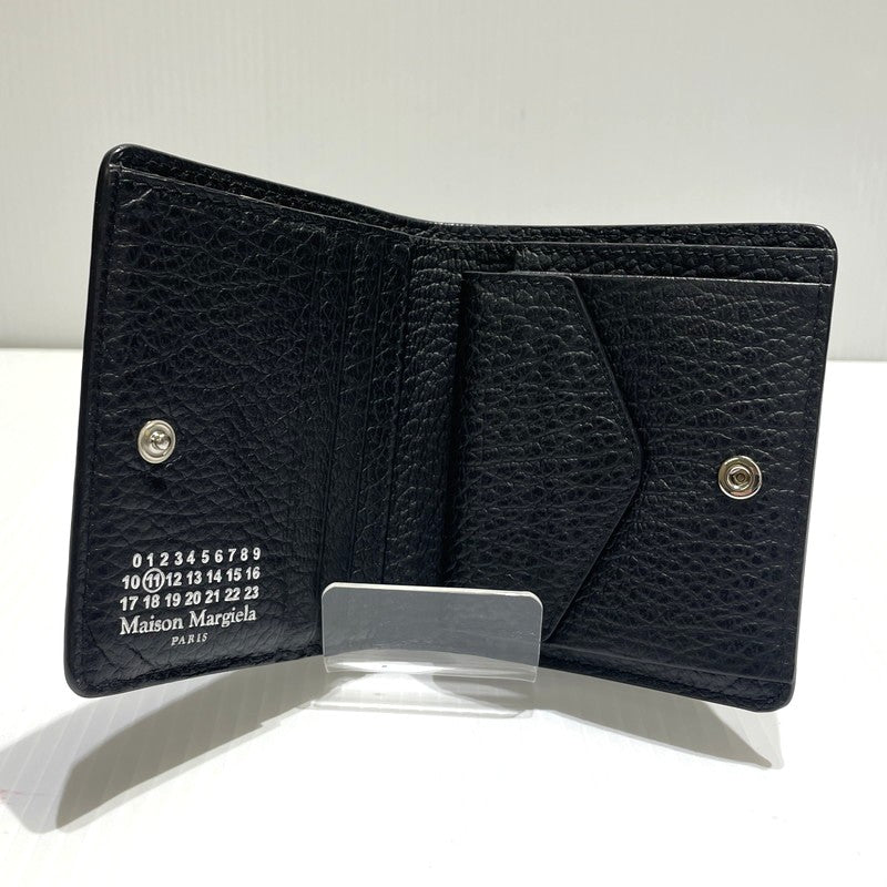 【中古品】【メンズ/レディース】 MAISON MARGIELA メゾン マルジェラ BIFOLD LEATHER WALLET S56UI0140 バイフォールド レザー ウォレット 二つ折り財布 200-260303-yo-08-tei カラー：ブラック 万代Net店