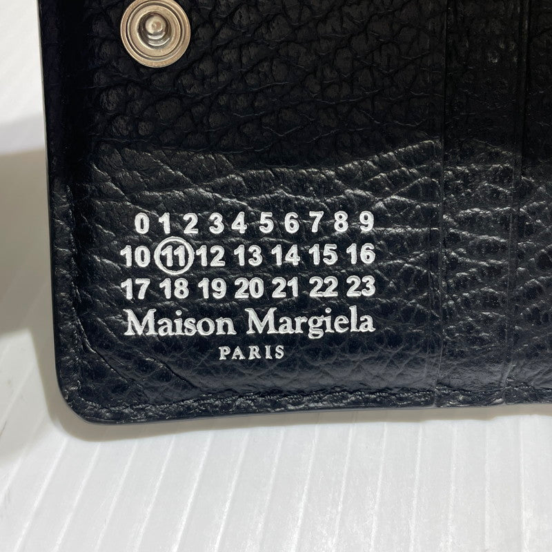 【中古品】【メンズ/レディース】 MAISON MARGIELA メゾン マルジェラ BIFOLD LEATHER WALLET S56UI0140 バイフォールド レザー ウォレット 二つ折り財布 200-260303-yo-08-tei カラー：ブラック 万代Net店