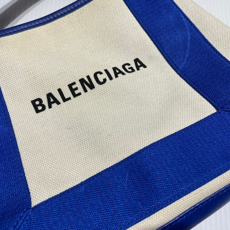 【中古品】【レディース】 BALENCIAGA バレンシアガ 2WAY NAVY CABAS XS SHOULDER BAG 390346 2ウェイ ネイビーカバ XS ショルダーバッグ カバン ハンドバッグ 180-260303-yo-05-tei カラー：ブルー 万代Net店