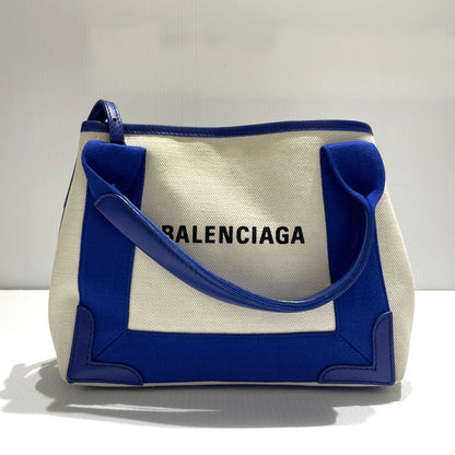 【中古品】【レディース】 BALENCIAGA バレンシアガ 2WAY NAVY CABAS XS SHOULDER BAG 390346 2ウェイ ネイビーカバ XS ショルダーバッグ カバン ハンドバッグ 180-260303-yo-05-tei カラー：ブルー 万代Net店
