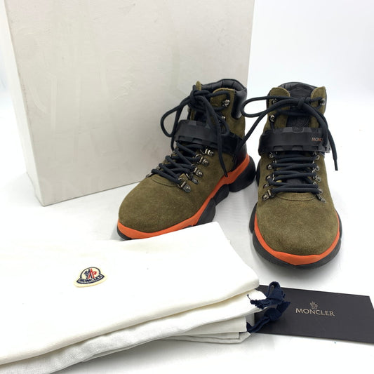 【中古品】【メンズ】 MONCLER モンクレール THE BUBBLE BOOTS バブルブーツ 靴 スエード 164-260228-ko-15-tei サイズ：41 カラー：カーキ 万代Net店
