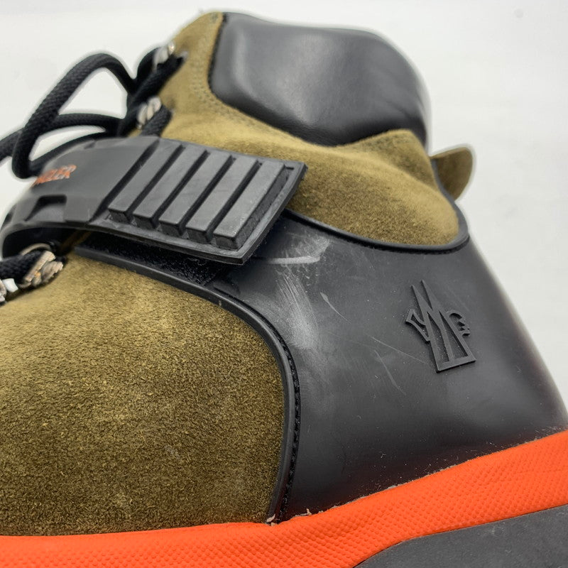 【中古品】【メンズ】 MONCLER モンクレール THE BUBBLE BOOTS バブルブーツ 靴 スエード 164-260228-ko-15-tei サイズ：41 カラー：カーキ 万代Net店