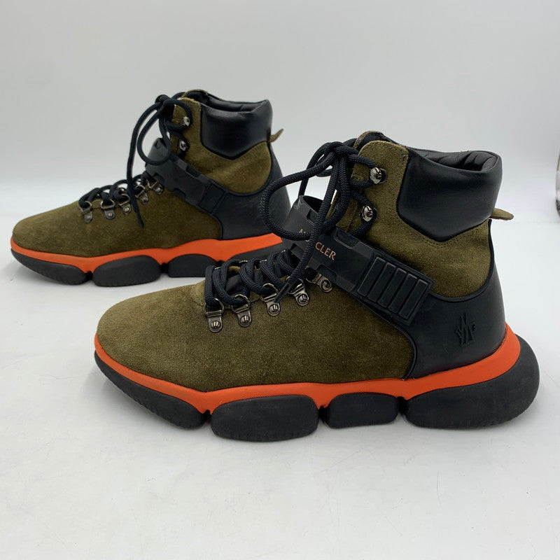 【中古品】【メンズ】 MONCLER モンクレール THE BUBBLE BOOTS バブルブーツ 靴 スエード 164-260228-ko-15-tei サイズ：41 カラー：カーキ 万代Net店