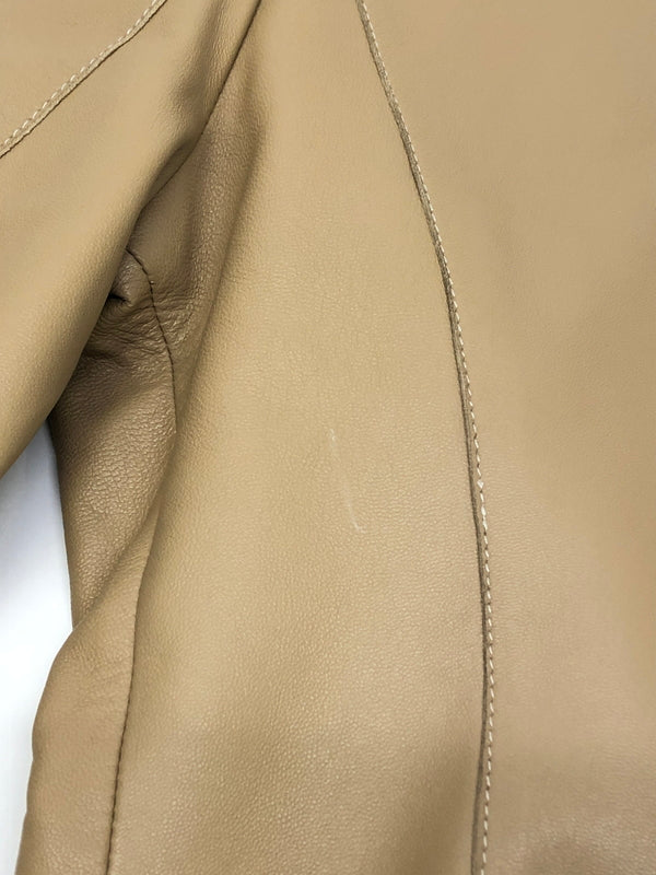 【中古品】【メンズ】 BALMAIN バルマン Leather Tailored Jacket レザーテーラードジャケット アウター 147-260819-SH-01-hon サイズ：11 カラー：ベージュ 万代Net店