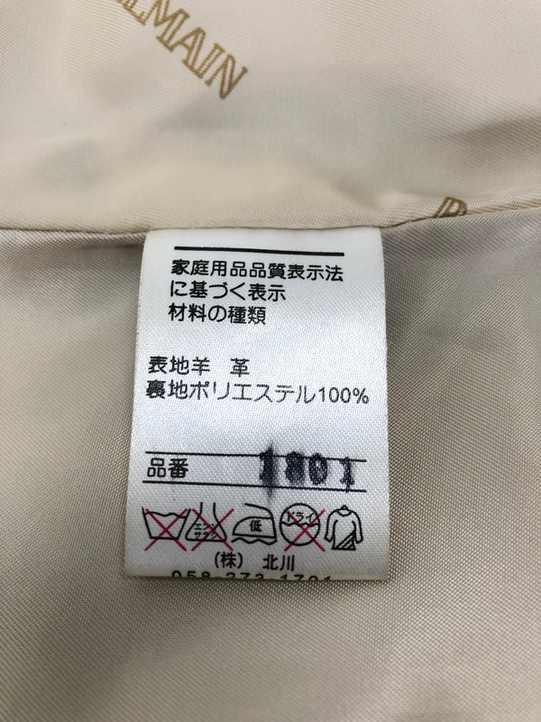 【中古品】【メンズ】 BALMAIN バルマン Leather Tailored Jacket レザーテーラードジャケット アウター 147-260819-SH-01-hon サイズ：11 カラー：ベージュ 万代Net店