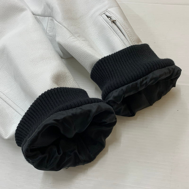 【中古品】【メンズ】 SOPH ソフ 23AW LEATHER SLEEVE VARSITY JACKET SOPH-232018 レザー スリーブ ヴァーシティ ジャケット アウター 142-260301-ko-01-fuzh サイズ：L カラー：ブラック/ホワイト 万代Net店