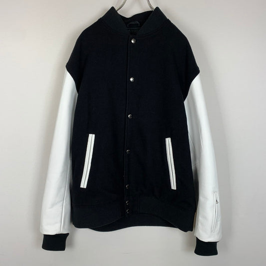 【中古品】【メンズ】 SOPH ソフ 23AW LEATHER SLEEVE VARSITY JACKET SOPH-232018 レザー スリーブ ヴァーシティ ジャケット アウター 142-260301-ko-01-fuzh サイズ：L カラー：ブラック/ホワイト 万代Net店