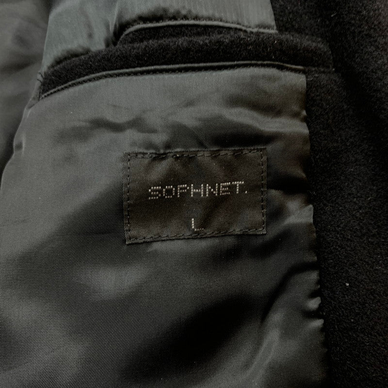 【中古品】【メンズ】 SOPH ソフ 23AW LEATHER SLEEVE VARSITY JACKET SOPH-232018 レザー スリーブ ヴァーシティ ジャケット アウター 142-260301-ko-01-fuzh サイズ：L カラー：ブラック/ホワイト 万代Net店
