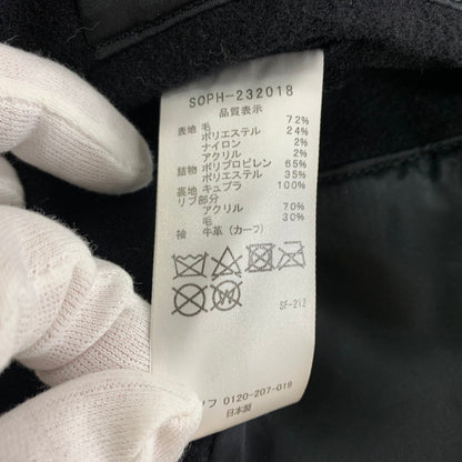 【中古品】【メンズ】 SOPH ソフ 23AW LEATHER SLEEVE VARSITY JACKET SOPH-232018 レザー スリーブ ヴァーシティ ジャケット アウター 142-260301-ko-01-fuzh サイズ：L カラー：ブラック/ホワイト 万代Net店