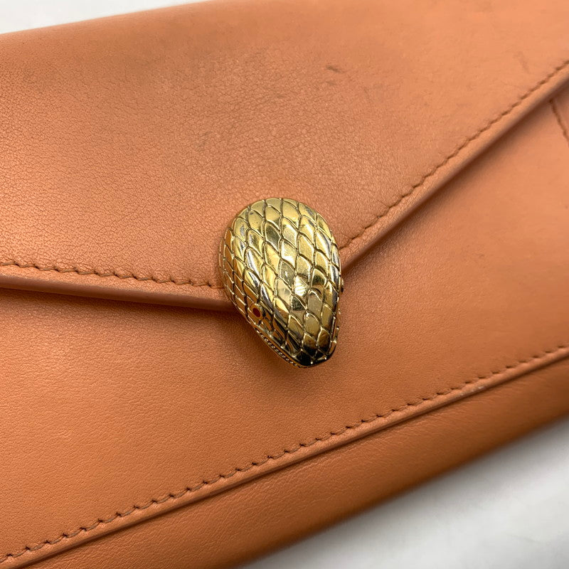 【中古品】【レディース】 BVLGARI ブルガリ セルペンティ フォーエバー ラージウォレット 財布 181-260228-ko-05-tei カラー：コーラル 万代Net店