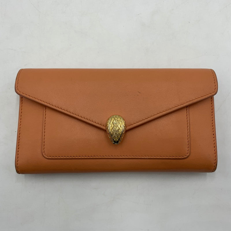 【中古品】【レディース】 BVLGARI ブルガリ セルペンティ フォーエバー ラージウォレット 財布 181-260228-ko-05-tei カラー：コーラル 万代Net店