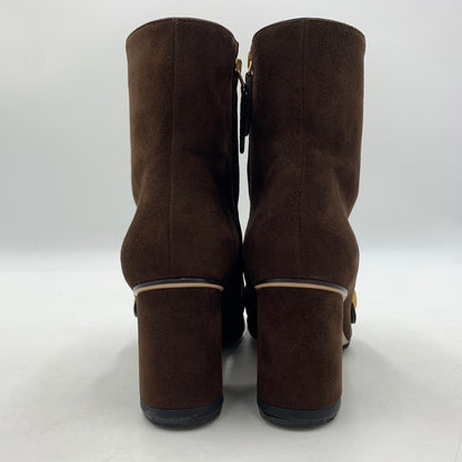【中古品】【レディース】 GUCCI グッチ GG MARMONT FRINGED SUEDE ANKLE BOOTS 408210 GGマーモント フリンジスエード アンクルブーツ 靴 ショートブーツ 183-260228-ko-08-tei サイズ：35.5 カラー：ブラウン 万代Net店