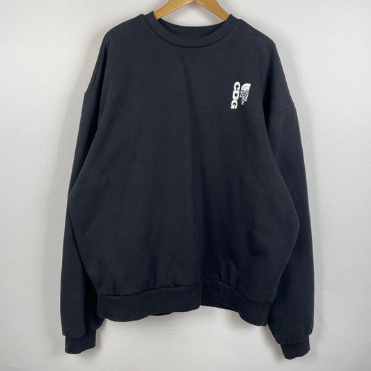 【中古品】【メンズ】 THE NORTH FACE ザ・ノースフェイス × COMME des GARCONS コムデギャルソン 別注 コラボ CREW NECK SWEAT NT02602CD クルーネック スウェット トップス トレーナー 144-260301-ko-19-tei サイズ：XL カラー：ブラック 万代Net店