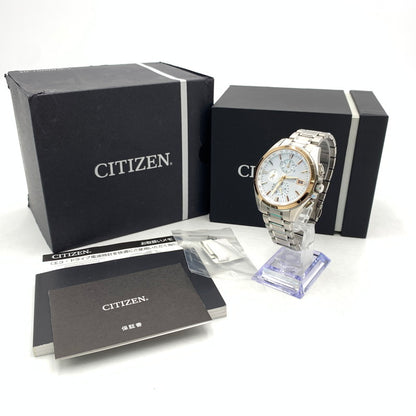 【中古品】【メンズ】 CITIZEN シチズン Exceed ECO-DRIVE AT8074-55 エクシード エコドライブ 腕時計 電波ソーラー 197-260404-ko-08-tei カラー：シルバー/ゴールド 万代Net店