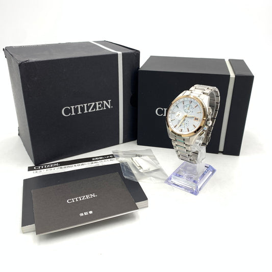 【中古品】【メンズ】 CITIZEN シチズン Exceed ECO-DRIVE AT8074-55 エクシード エコドライブ 腕時計 電波ソーラー 197-260404-ko-08-tei カラー：シルバー/ゴールド 万代Net店