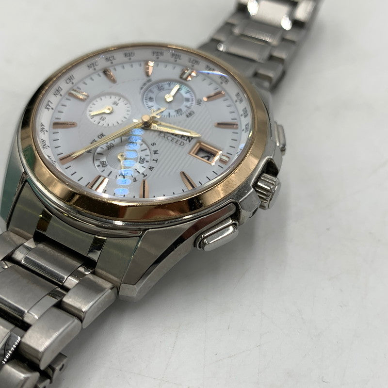 【中古品】【メンズ】 CITIZEN シチズン Exceed ECO-DRIVE AT8074-55 エクシード エコドライブ 腕時計 電波ソーラー 197-260404-ko-08-tei カラー：シルバー/ゴールド 万代Net店
