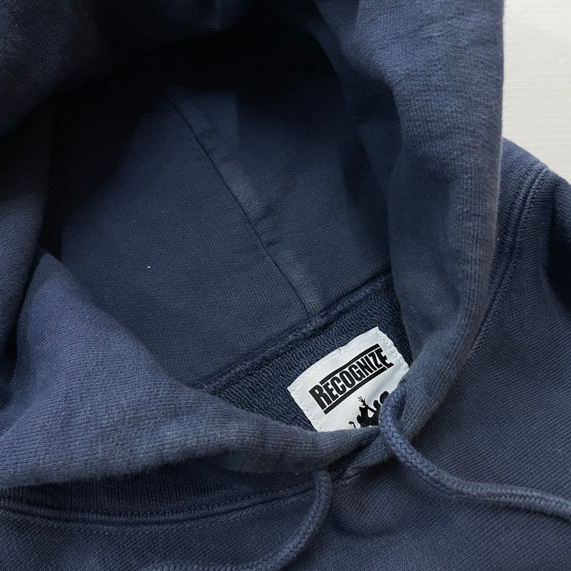 【中古品】【メンズ】 RECOGNIZE レコグナイズ RCG PACHED HOODIE パッチド フーディ 長袖 トップス プルオーバー パーカー 147-260228-yo-10-tei サイズ：L カラー：ネイビー 万代Net店