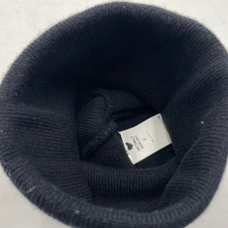 【中古品】【メンズ/レディース】 EMOTIONALLY UNAVAILABLE エモーショナリー アンアベイラブル LOGO BEANIE EU-YS1-0000-054 ロゴ ビーニー ニット帽 185-260228-yo-01-tei サイズ：F カラー：ブラック 万代Net店