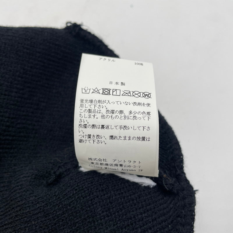 【中古品】【メンズ/レディース】 EMOTIONALLY UNAVAILABLE エモーショナリー アンアベイラブル LOGO BEANIE EU-YS1-0000-054 ロゴ ビーニー ニット帽 185-260228-yo-01-tei サイズ：F カラー：ブラック 万代Net店